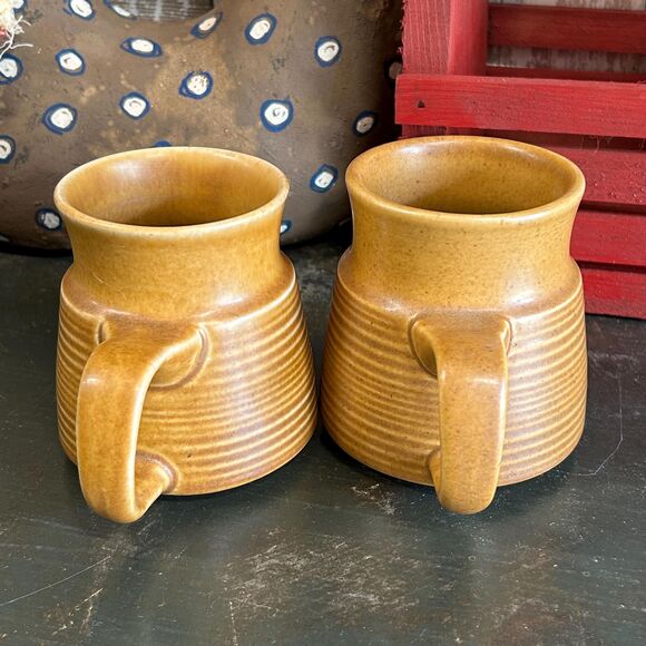 Denby Langley "Canterbury" Mugs, Burnt Yellow Stoneware - Picture 5 of 6